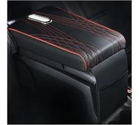 MKWGZPGW Car Armrest Pad for Mazda 6 Mazda 3 Mazda 5 CX30, Car Center Console Cover, Leather Waterproof Armrest Pad With Storage Bag, Interior Accessories,Black red-Small