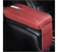 MKWGZPGW Car Armrest Pad for Ren-ault Arkana 2021-2025, Car Center Console Cover, Leather Waterproof Armrest Pad With Storage Bag, Interior Accessories,Red-Small
