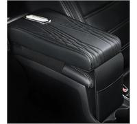 MKWGZPGW Car Armrest Pad for SsangYong Rodius Rexton Kyron Tivoli, Car Center Console Cover, Leather Waterproof Armrest Pad With Storage Bag, Interior Accessories,Black-Large
