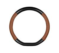 MKWGZPGW Car Steering Wheel Cover for Mazda CX-30 2019-2023, Universal Leather Steering Wheel Cover, Antislip Breathable Carbon Fiber Protector, 38cm,Mocha Brown-D Shape