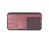 MKWGZPGW Car Sun Visor Organizer for Toyota Corolla 2014-2021, Multifunctional Leather Sun Visor Storage Pouch, Pocket Organizer with Multipocket Net Zipper,Red