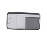 MKWGZPGW Car Sun Visor Organizer for Vauxhall Movano 2010-2021, Multifunctional Leather Sun Visor Storage Pouch, Pocket Organizer with Multipocket Net Zipper,Grey