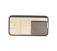 MKWGZPGW Car Sun Visor Organizer for Vauxhall Movano 2010-2021, Multifunctional Leather Sun Visor Storage Pouch, Pocket Organizer with Multipocket Net Zipper,Beige