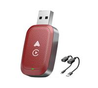 MKWGZPGW Mini Wireless CarPlay Adapter for Lexus UX 2019 2020 2021 2022 2023 2024 2025, Convert Wired to Wireless CarPlay, Plug and Play, Stable Fast, Supports USB and Type-C,Red