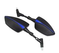 MKWGZPGW Universal 1 Pair Motorcycle Rearview Mirror for Brixton Cromwell 125 250 BX125 BX125R BX150, Adjustable Side Mirrors, M8/M10 Threads, Antiglare, Aluminum,Blue