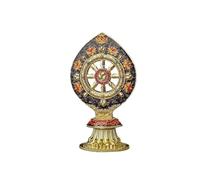 MKYKDY Buddhist Wheel Of Dharma Statue, Tibetan Home Decorations,Crafts Buddha Sculpture, Feng Shui Tabletop Decor Ornaments