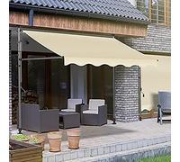 MKYOKO Retractable Awning, Awnings for Patio, No Drilling Free Standing Retractable Manual Awning Hand Crank (Color : A, Size : 300cm/9.8ft)