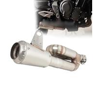 MKYOKO Slip On Motorcycle Exhaust Escape Muffler Tail Pipe Mid Tube For T&riumph Street Triple 765 R 2017 2018 2019 2020 2021 2022 2023