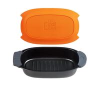 MKYSAIL Quick-Heat Microwave Grill Pan & Bacon Cooker | Multi-Use Microwave Cookware with Lid for Chicken, Veggies & Pancakes | Dishwasher Safe & Portable for Kitchen, RV, Dorm, Office (Orange)