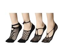 MKYSZLT Women Black Lace No Show Socks Fishnet Mesh Sheer Ankle Socks See Through Hollow Net Thin Short Sexy Fancy Sock Woman, Black, One size