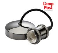 Knightsbridge Pendant Set 8271BN – 6" E27 Vintage – Black Nickel