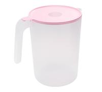 Ml Beverage Pitcher with Handle and Lid for Serving | Pink Finish, Large Opening, Removable Cover, Home Fridge Storage, Milk and Juice Drinks, Office Use