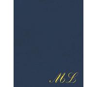 ML: Golden Letters, Executive Navy Blue Vintage Old Leather Look, Personalized Monogram Initials, Yearly Planner, Journal, Scheduler, To Do List And More Makes A Perfect Gift