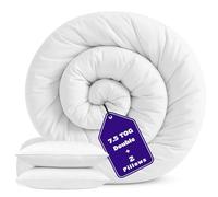 ml MassAri Limited Double Size Duvet 7.5 Tog with 2 Deluxe Pillows | Anti Allergy Duvet with Hollowfiber Filling | Made in the UK All Year Round Quilt, Soft & Premium Quality (200x200 cm)