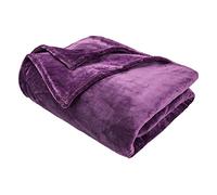 ml MassAri Limited Fleece Throw Blanket for Sofa, Couch & Bed | OEKO-TEX Certified Fluffy Fleece Blankets 200x240cm Size | Luxurious Cosy & Breathable Reversible Blankets (PRIME AUBERGINE, SINGLE)