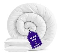 ml MassAri Limited King Size Duvet 1.5 Tog with 2 Deluxe Pillows | Anti Allergy Duvet with Hollowfiber Filling | Made in the UK Summer Quilt, Soft & Premium Quality (230x220 cm)
