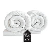 ml MassAri Limited Pack of 2 Single Size Duvet 10.5 Tog | Skin Friendly All Year Round Duvets | Made in UK Quilt | Soft Touch Cover, Anti-Allergy, Breathable & Lightweight Duvet (Single, 135x200cm)