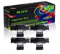 ML1610 Compatible for Samsung Toner Cartridges with Chip ML-2010 ML-2010P ML-2010R ML-2510 ML-2570 ML-2571N Printers (4 Pack Black)