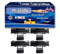 ML1610 Toner Cartridges Compatible for Samsung ML-2010 ML-2010P ML-2010R ML-2510 ML-2570 ML-2571N ML-2015 Printers, High-Definition Printing Effect with Chip, 3000 Pages (4 Pack Black)