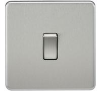 Mla Knightsbridge 10Ax 1 Gang 2-Way Switch Brushed Chrome - Sf2000Bc