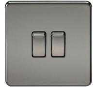 Mla Knightsbridge 10Ax 2 Gang 2-Way Switch Black Nickel - Sf3000Bn