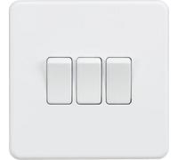 Mla Knightsbridge 10Ax 3 Gang 2-Way Switch Matt White - Sf4000Mw
