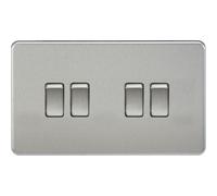 Mla Knightsbridge 10Ax 4 Gang 2-Way Switch Brushed Chrome - Sf4100Bc