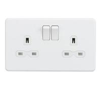 Mla Knightsbridge 13A 2 Gang Dp Socket Matt White - Sfr9000Mw
