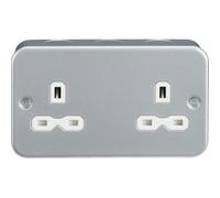 Knightsbridge MR9000U Metal Clad 13A 2G Unswitched Socket