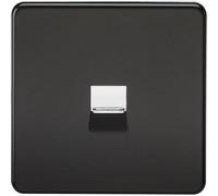 Mla Knightsbridge Telephone Extension Socket Matt Black With Chrome Shutter