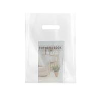 MLAFLY Clear Plastic bags with handle 100 Pack Clear Thank You Bags for Small Business Shopping Bags Merchandise Bags for Packaging Products Retail Boutique Bags (Medium(12x15), Clear)