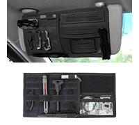 MLAHUIER Car Sun Visor Organizer, Nylon Tactical Molle Visor Organizer Panel Storage Pouch Holder, Visor Organizer for Trucks, Universal Car Interior Accessories（Black, Mlahuier-ZYBSND01