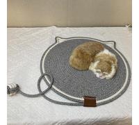 MLAQCFRP Cotton Rope Woven cat Scratch pad, Toy Ball Integrated cat Sleeping pad, Scratch Resistant, wear-Resistant, Washable pet pad