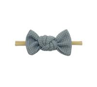 MLAQCFRP Minimally designed waffle checkered bow hair accessory headband with no trace headband(grey)