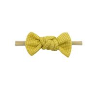 MLAQCFRP Minimally designed waffle checkered bow hair accessory headband with no trace headband(lemon-yellow)