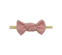 MLAQCFRP Minimally designed waffle checkered bow hair accessory headband with no trace headband(light pink)