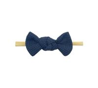 MLAQCFRP Minimally designed waffle checkered bow hair accessory headband with no trace headband(Misty Blue)