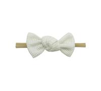 MLAQCFRP Minimally designed waffle checkered bow hair accessory headband with no trace headband(white)