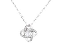 MLAQCFRP S925 Pure Silver Clover Necklace, Simple and Eternal Star, Full Diamond Zircon Pendant, Clavicle Chain, 925 silver, Wood, Quartz