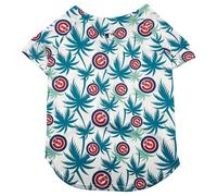 MLB Chicago Cubs Hawaiian Dog Baseball Jersey, Officially Licensed Dogs & Cats Apparel, Dry-Fit Tropical Palm Print Shirt, X-Small, Pet Baseball Jersey Shirt Summer Theme