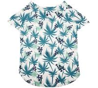 MLB Los Angeles Dodgers Hawaiian Dog Baseball Jersey, Officially Licensed Dogs & Cats Apparel, Dry-Fit Tropical Palm Print Shirt, Medium, Pet Baseball Jersey Shirt Summer Theme