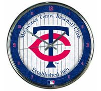 MLB Minnesota Twins Chrome Wall Clock, 12 x 12-Inch