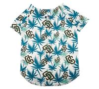 MLB San Diego Padres Hawaiian Dog Baseball Jersey, Officially Licensed Dogs & Cats Apparel, Dry-Fit Tropical Palm Print Shirt, X-Small, Pet Baseball Jersey Shirt Summer Theme