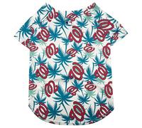 MLB Washington Nationals Hawaiian Dog Baseball Jersey, Officially Licensed Dogs & Cats Apparel, Dry-Fit Tropical Palm Print Shirt, Medium, Pet Baseball Jersey Shirt Summer Theme