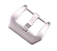 MLBEIU 20mm 22mm 24mm Stainless Steel Watch Buckle Black Silver Solid Metal Watchband Strap Clasp Band Accessories(Silver,20mm)