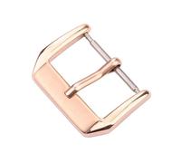 MLBEIU Stainless Steel Watchband Pin Buckle 16mm 18mm 20mm 22mm Middle Brushed Silver Gold Black Watch Band Strap Clasp Accessories(Rose Gold,16mm)