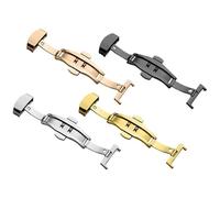 MLBEIU Watch Fold Buckle Double Click Butterfly Strap Push Closure 14/16/18/20/22 mm Button Deployment Buckle Buckle Accessories for Watches, One Size, Agate