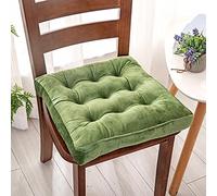MLCYYJS Dining Room Chair Cushions Set of 6 18x18,Chair Pads for Dining Chairs 6 Pack Natural Fiber,Velvet Dining Seat Cushions Washable,Indoor Outdoor Square Chair Seat Pads Extra Large Green