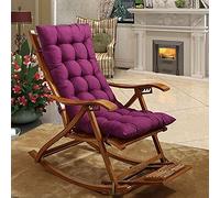MLCYYJS Sun Lounger Cushion Non-Slip Thick Rocking Chair Padded Seat Cushion High Back Pad Long Reclining Headrest Chair Garden Indoor Outdoor 48x125x8cm Purple