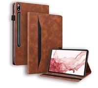 Mldjomid Tablet Case Compatible with Samsung Galaxy Tab S11 Ultra 14.6 Inch 2025 SM-X930/X936B/Tab S8 Ultra 14.6 Inch 2022 PU Leather Protective Case Cover with Stand and Card Slots, Brown